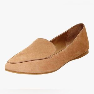 Nordstrom Steve Madden Feather Camel Tan Suede Women's Flats. EUC. Size 8